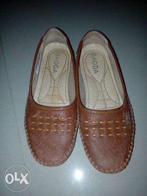 Pair Of Women's Brown Baoda Leather Flats