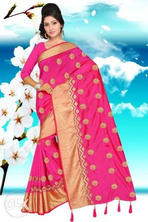 Pink And Brown Sari Dress