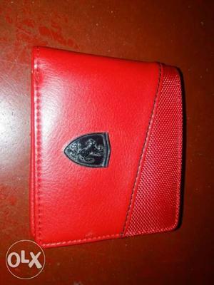 Puma Ferrari. Red Leather Wallet