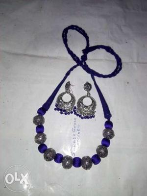Purple And Black Beaded Necklace