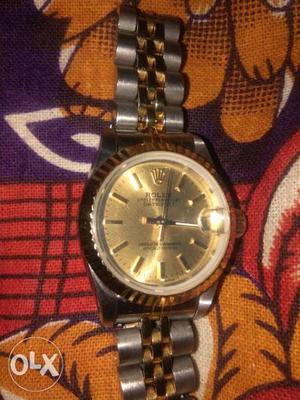 Rolex oyster perpetual date just ladies watch 18K gold good