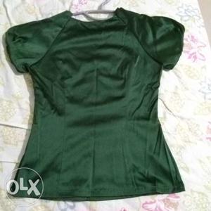 Satin short top. never worn. from Singapore. size