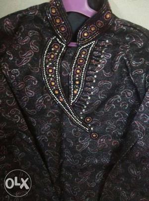 Sherwanii Brown color Kurta with Black paijama