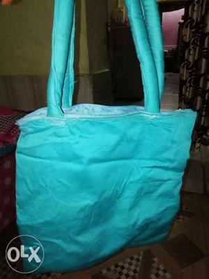 Teal And White Tote Bag