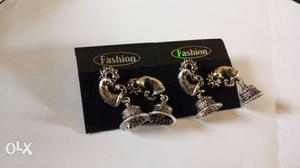 Two Pairs Of Silver-colored Earrings Pack