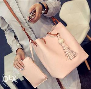 Women's Pink Leather Crossbody Bag