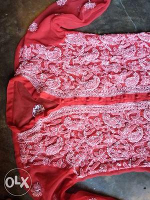 Women's Red And White Floral Dress