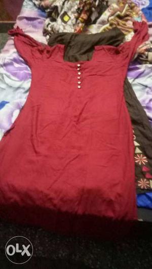 Women's Red Long-sleeved Shirt