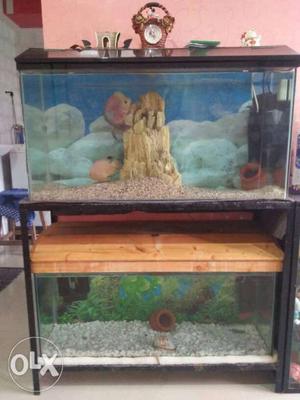 2 nos. Fish Tank 3 Ft each, wooden and acrylic cover with