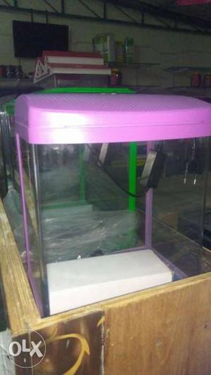 Curved tank with led light and filter, 12"/7"