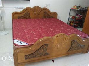 1 year old wooden cot with teak wood beadings