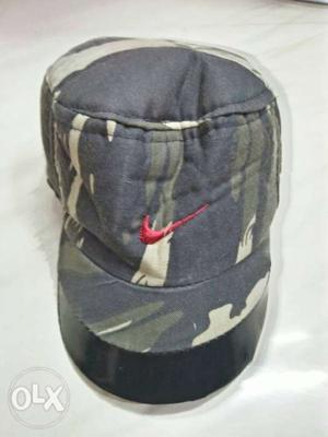 Black, White, And Green Camouflage Nike Cap