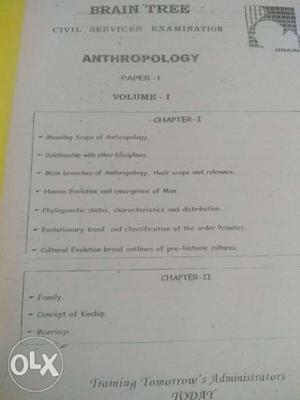 Braintree Anthropology Booklets for UPSC/CSE, SPSC