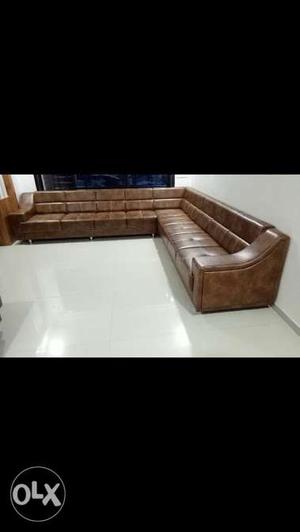 Brand new brown leather sofa set