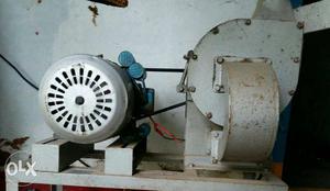 Gray And Blue AC Motor