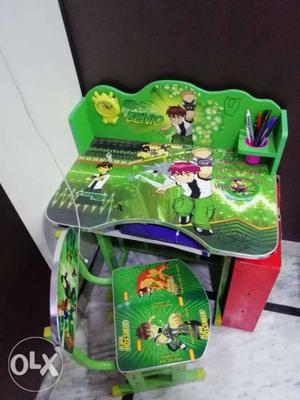 Green And White Ben 10 Table And Chair Set