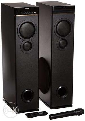 Philips SPAb tower speakers with cordless mic
