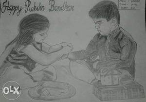 Raksha bandhan pencil sketch