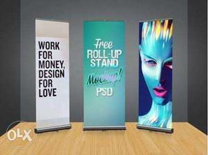 Roll up standees,not used even once. kept as new