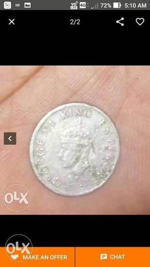 Round Silver-colored George VI Kin Emperor Coin