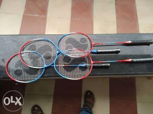 Silvester Two Blue-and-red Badminton Rackets