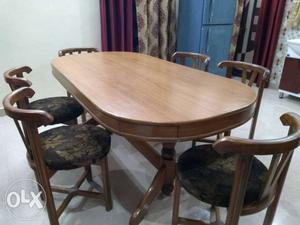 Teek wood six seater Dinning Table set