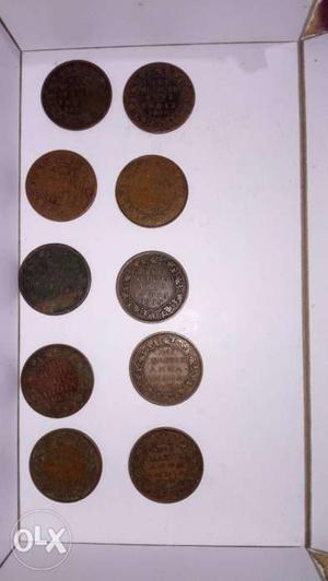 Ten Round Copper-colored Coins