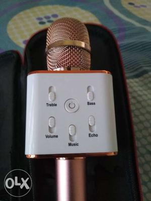 White And Pink Bluetooth Microphone