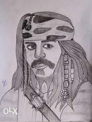 Without Frame and a real sketch of Jack Sparrow