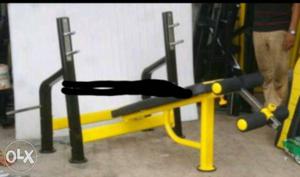 Yellow And Black Inclined Bench Press