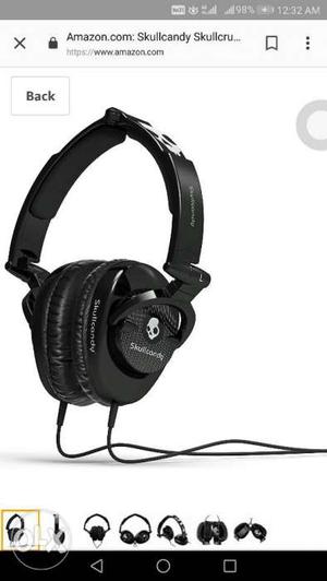 Black And Gray Corded Headphones