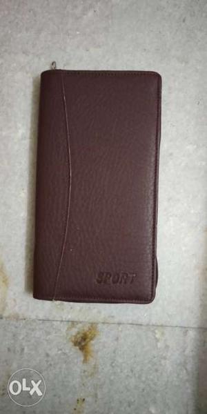 Brown Leather Zip-around Wallet