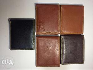 Five Brown And Black Leather Bifold Wallets