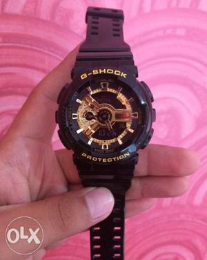 G shock black golden with box