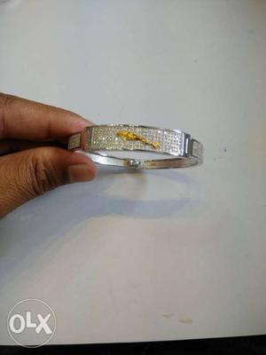 Gents silver92.5 kada/bracelet with high