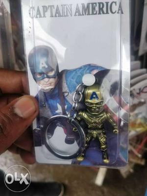 Gold-colored Captain America Keychain Pack