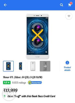 Honor 6x, 4GB Ram, 64 GB Rom, total kit and