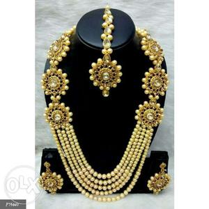 Pearl with kundan jewellery set
