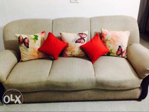3 seater sofa with imported fabric and 3 pillows