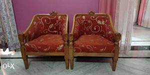5 seater sofa (teak wood),centre table and elmira(iron)