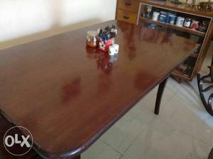 6 seater teak dining table with 4 chairs