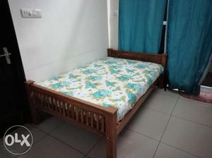 6'3", 4' full Teak wood cot without