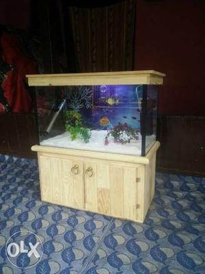 Aquarium with Wooden Cabinet
