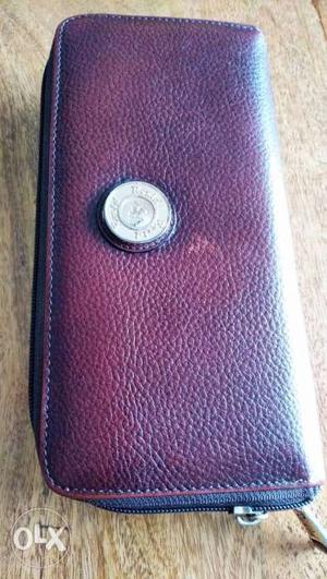 Beautiful brown leather wallet spacious with additional