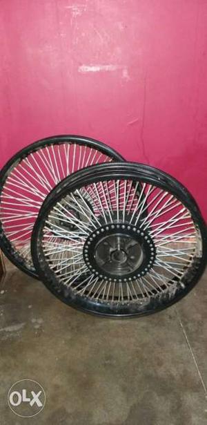 Black And Pink Bicycle Wheel