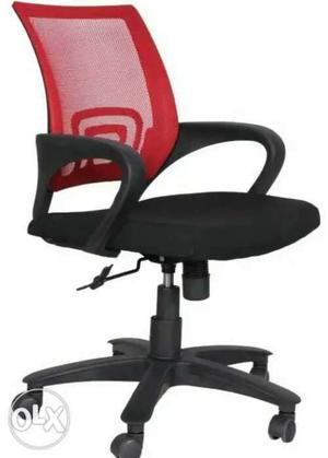 Black And Red Rolling Armchair with warranty