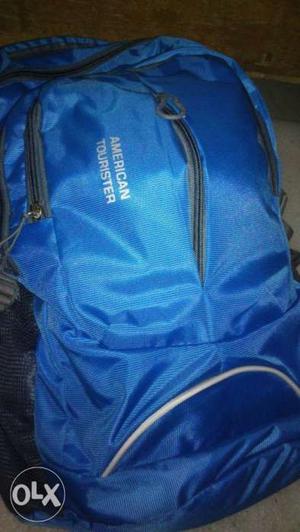 Blue And Black American Tourister Backpack