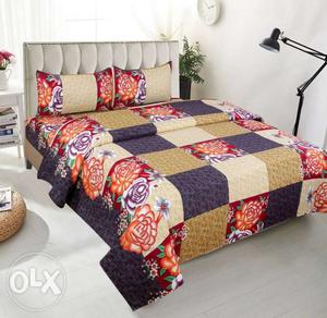 Brown And Multicolored Floral Bedding Set