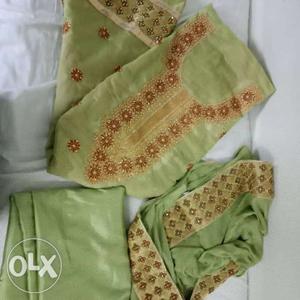 Chanderi silk with work back and front