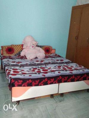 Double Bed With Mattress For Sale
